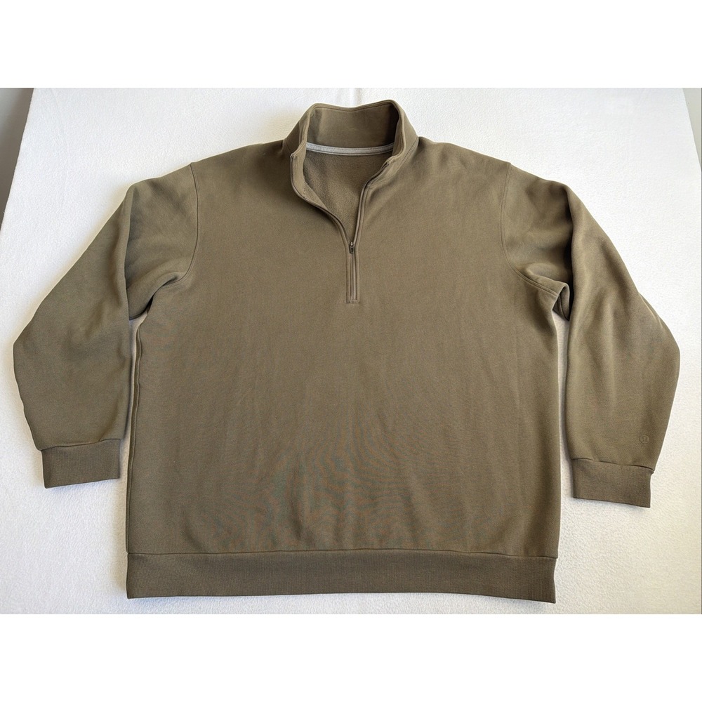 Lululemon Mens Half Zip Pullover Sweater XXL Brown Oversized Fleece LM3DTCS